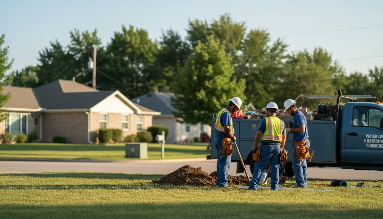Residential water line and bathroom plumbing service in Dresden, KS